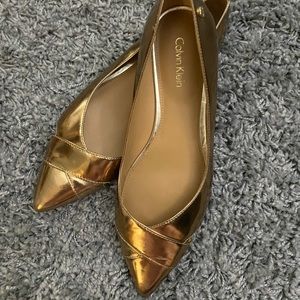 Calvin Klein Metallic Rose Gold Flats